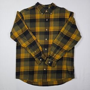 RedHead Brand Co. Plaid Flannel Shirt L Mustard Olive Gorpcore Workwear Cotton